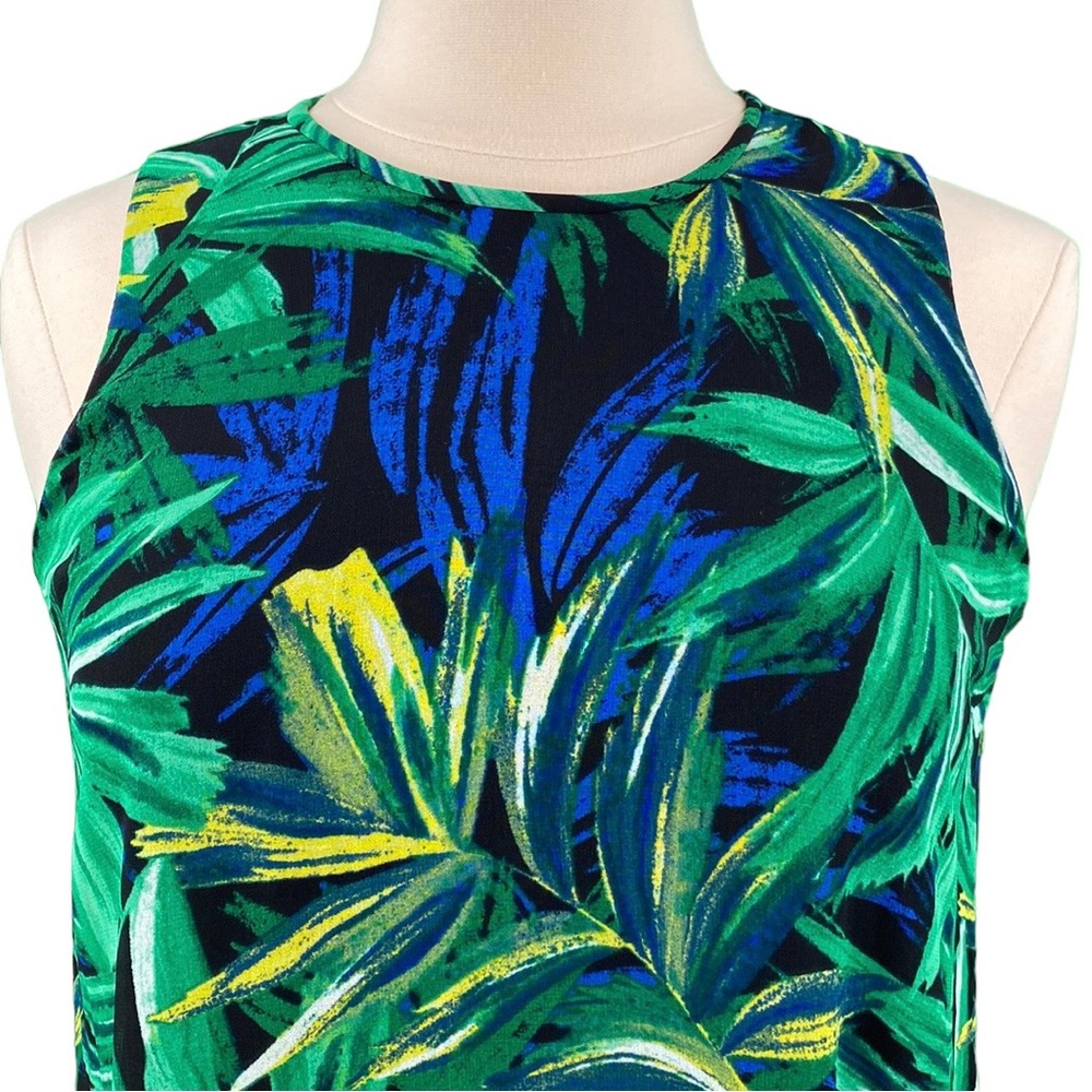 Calvin Klein Tropical Print Sleeveless Shift Dress - Picture 2 of 16